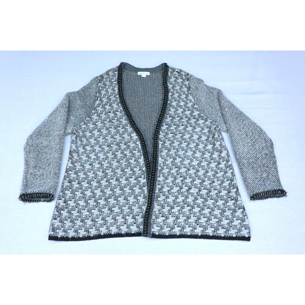 Coldwater Creek Womens 3X 24 Open Front Knit Cardigan Sweater Grey Wool Blend